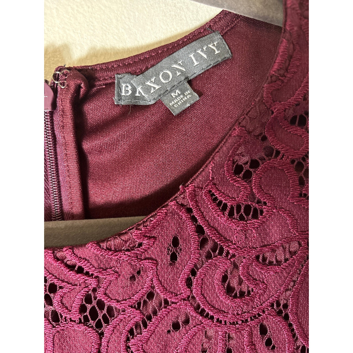 Brixon Ivy Maroon Sleeveless A-Line Knee Length Dress Sz M