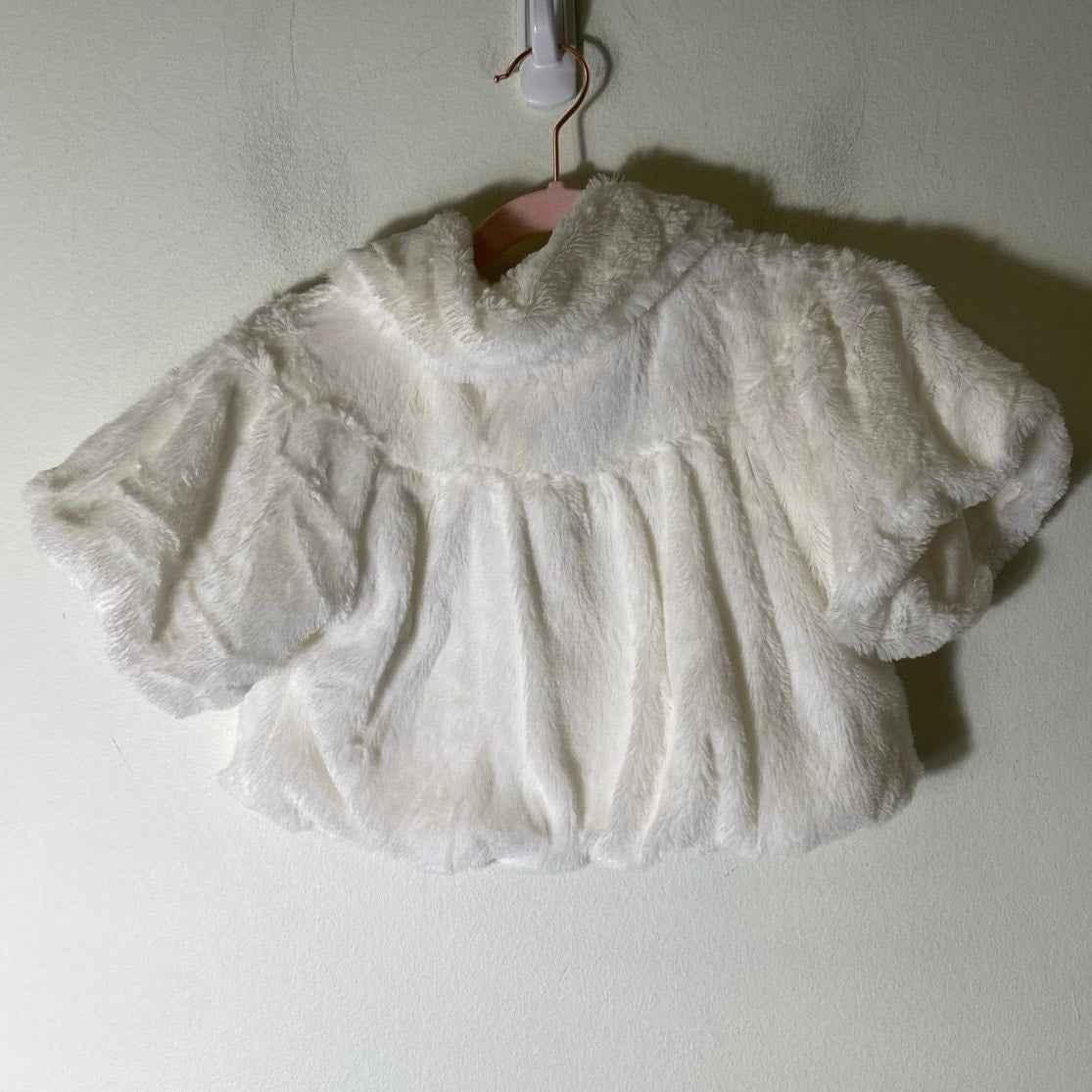 H-Ledoudou White Fur Shrug for Girls Sz 13