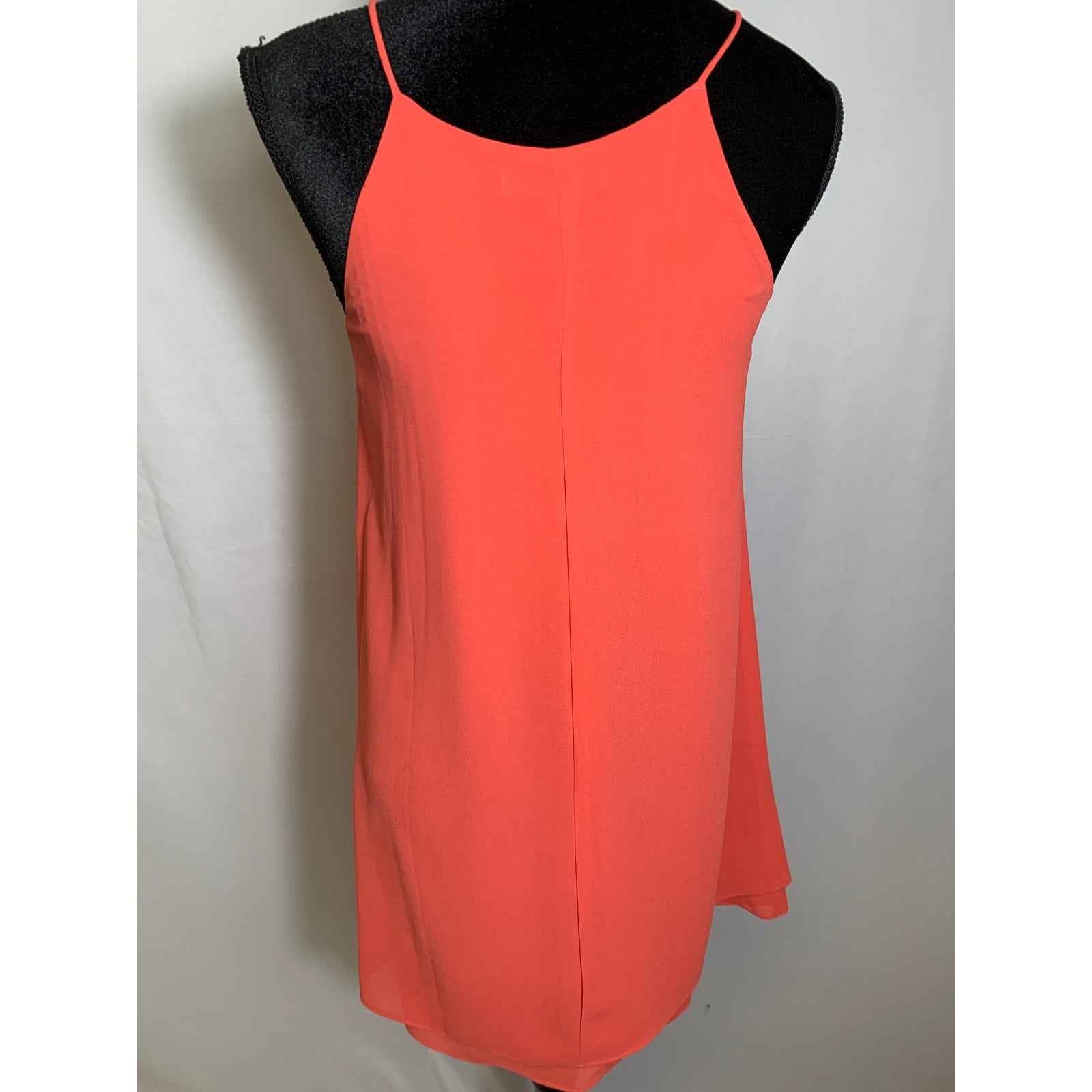 Ya Los Angeles Peach Pink Silk Blend Spaghetti Strap Dress Sz S