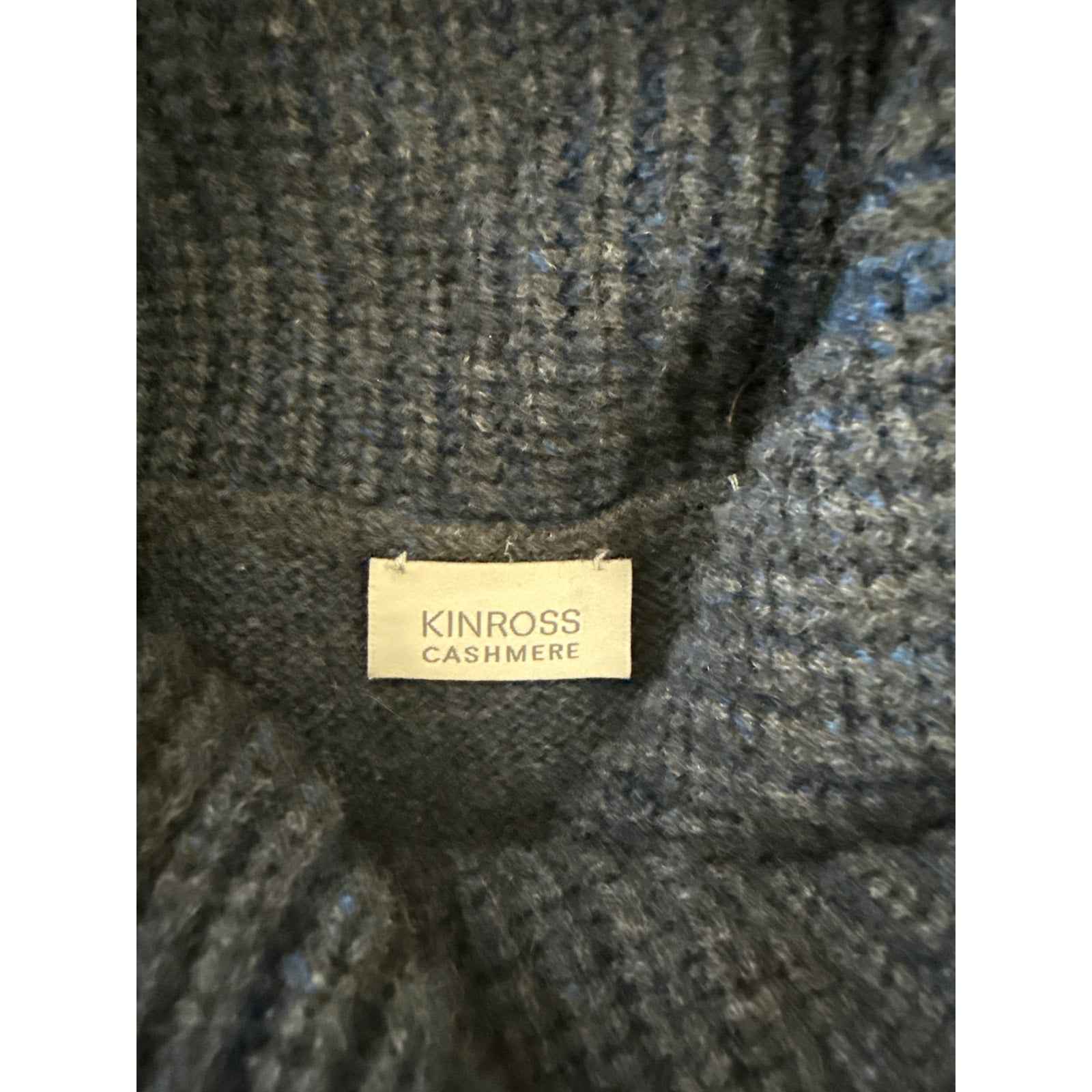 Kinross Blue and Gray 100% Cashmere Poncho One Size