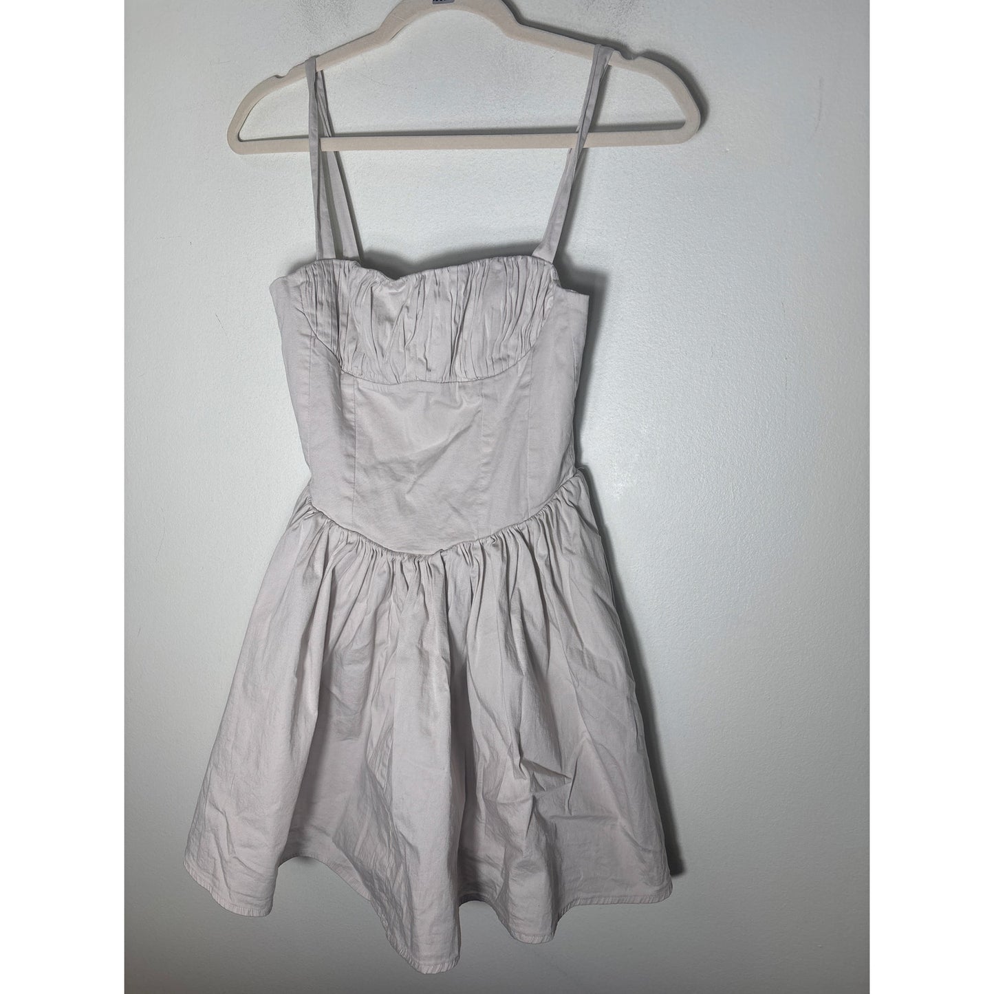 Zara Stone Colored Cotton Mini Dress Sz S