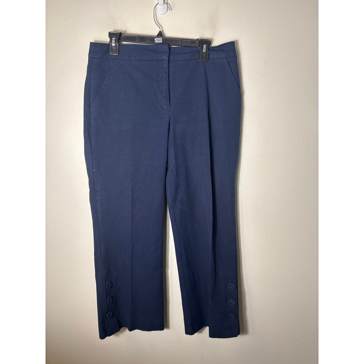Trina Turk Navy Blue wide Leg Cropped Pants Sz 10