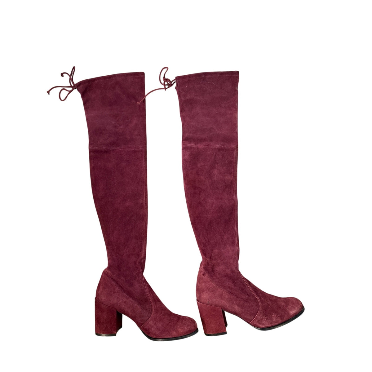 Stuart WEitzman Deep Crimson Suede Pull On Boot Sz 10