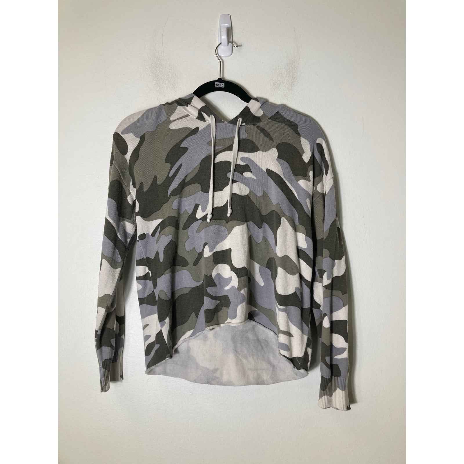 Chaser Green Gray Camo Long Sleeve Hoodie Sz M