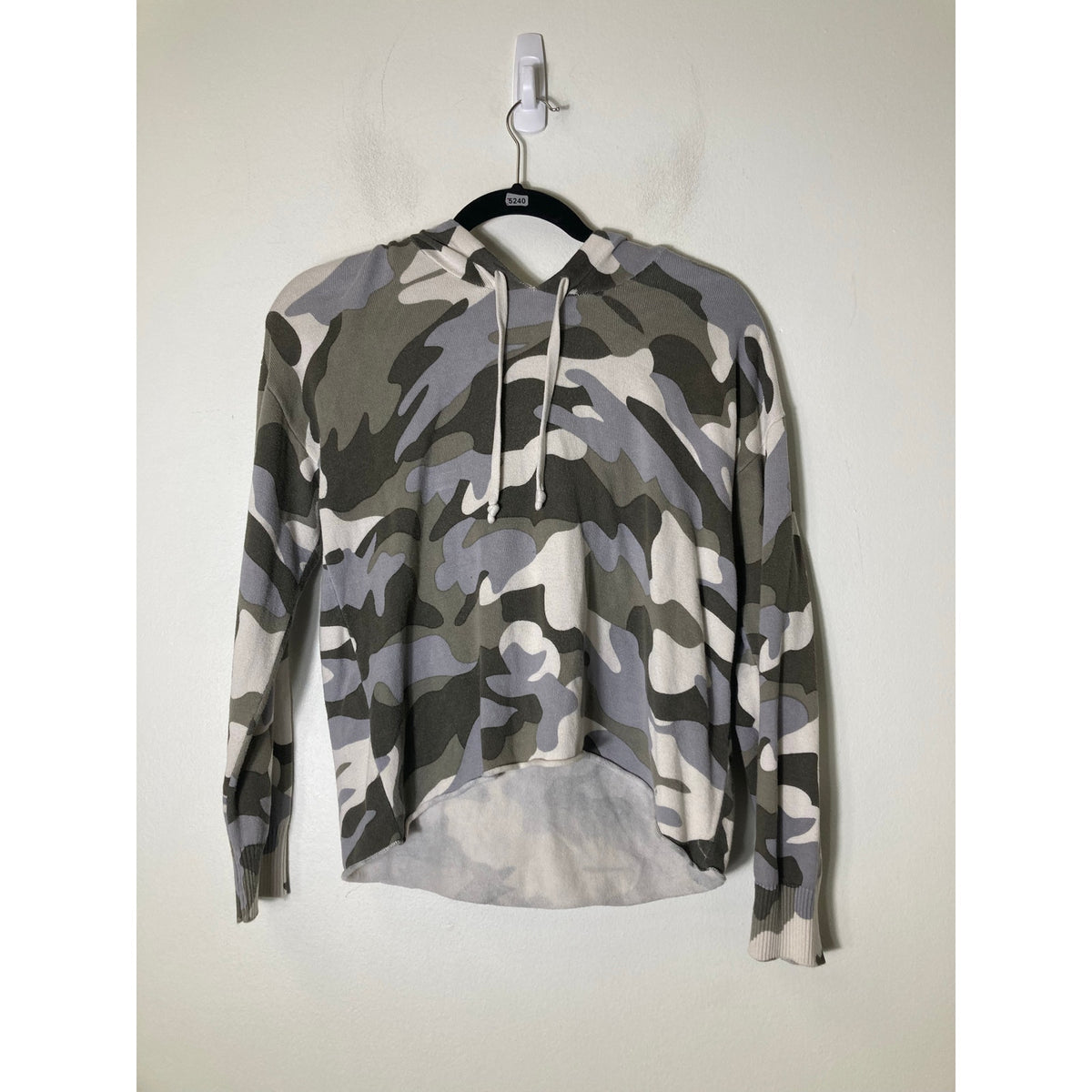 Chaser Green Gray Camo Long Sleeve Hoodie Sz M