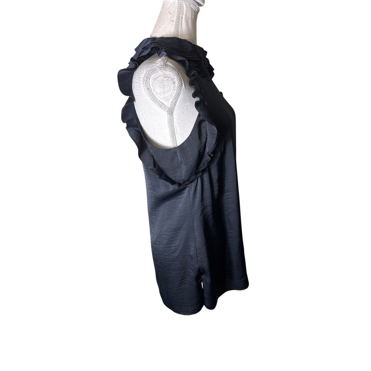 Reiss Navy Satin Layered Top Sz 8