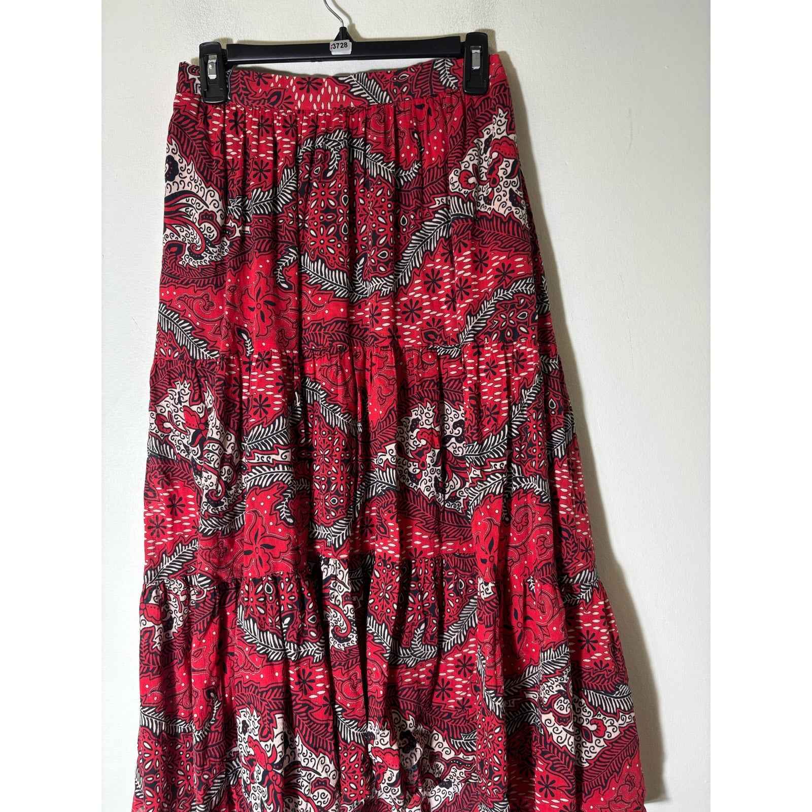 Xirena Red and Navy Maxi Skirt Sz S