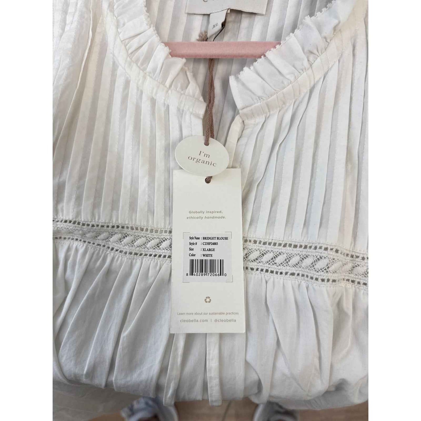 NWT Cleobella White Bridget Blouse Sz XL