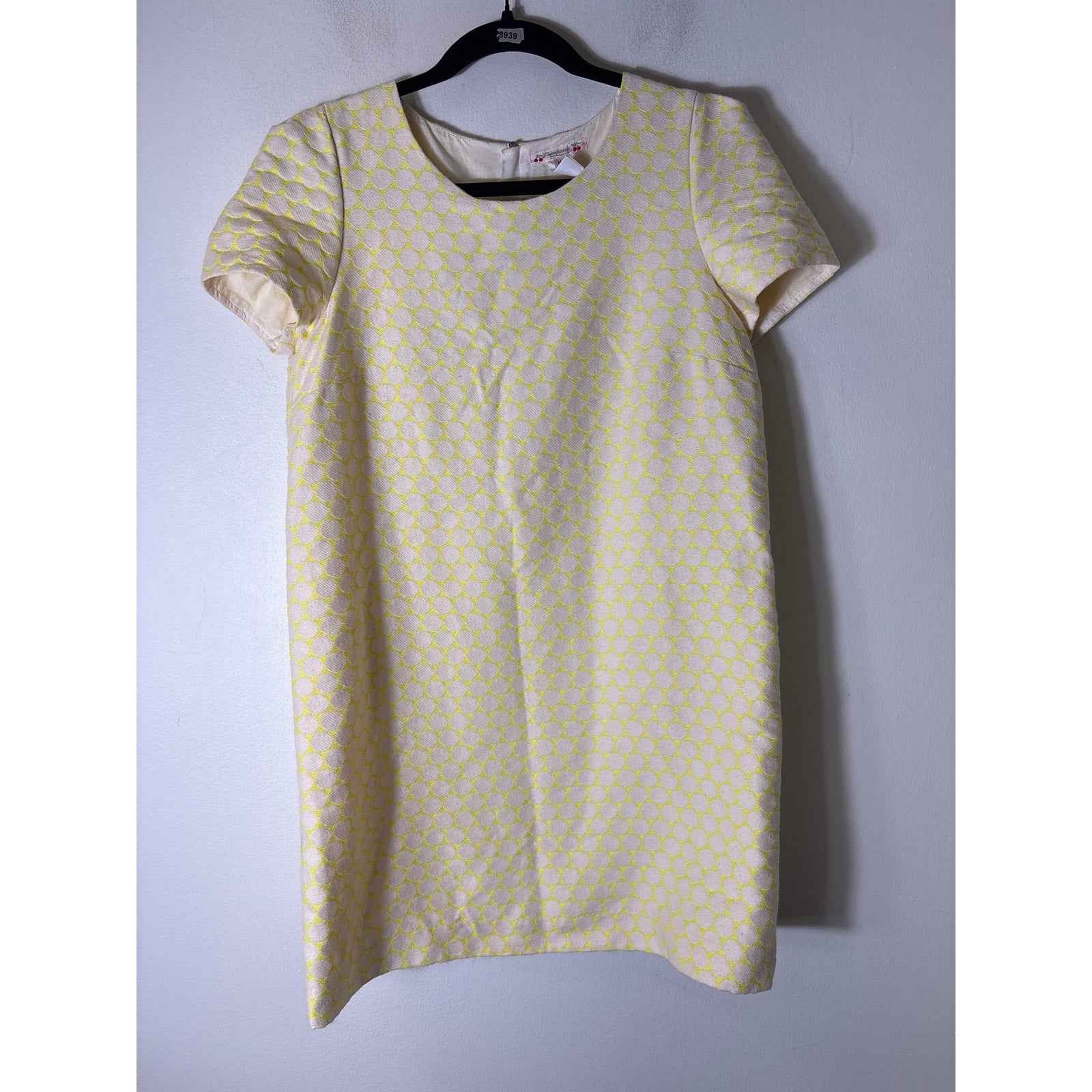 Bonpoint Yellow Polka Dot Short Sleeve Mini Dress Sz Mj