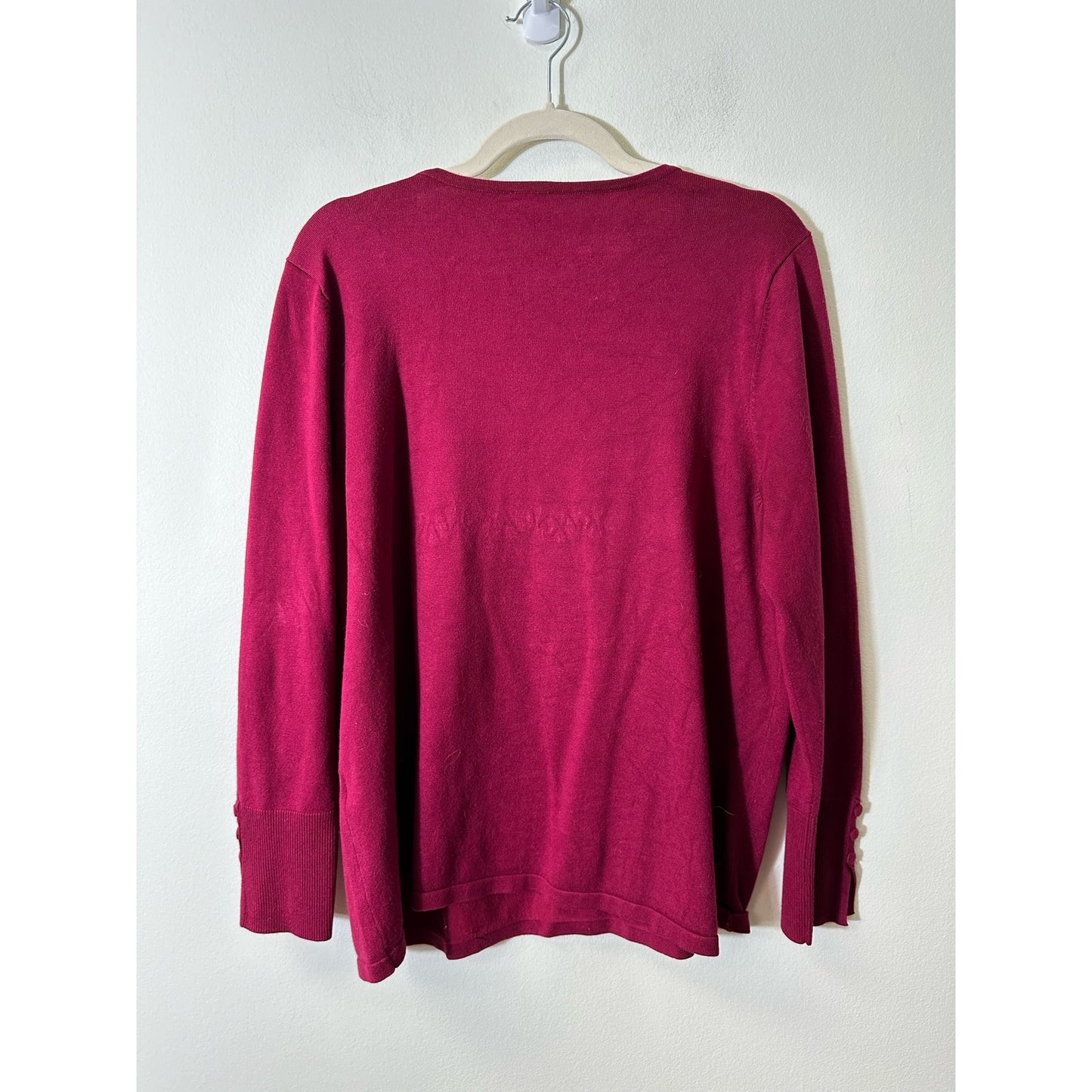 Chico's Maroon Sweater Long Sleeve Top Sz 16 (Chico's Sz 3)