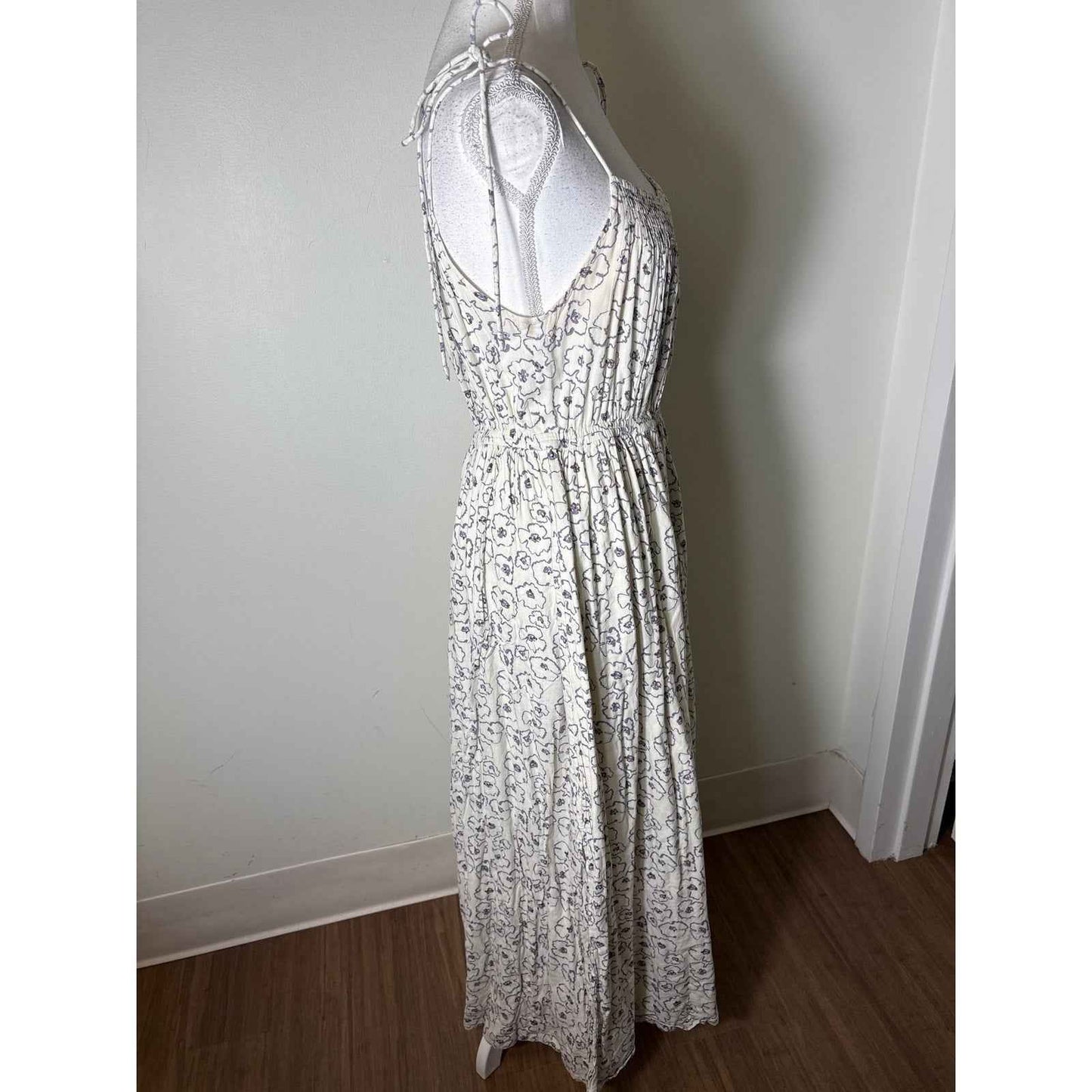 Apiece Apart Lavendar Floral Cream Maxi Dress Sz 6