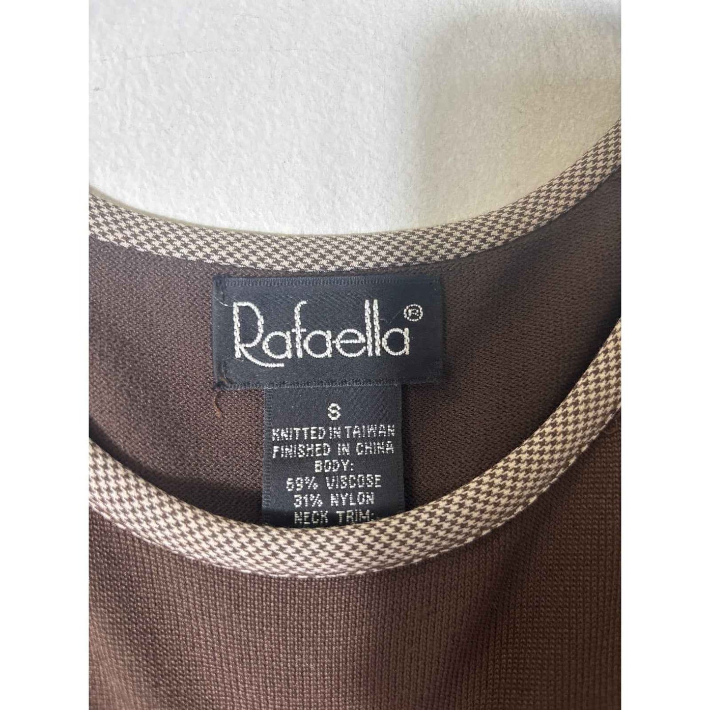 Rafaella Brown Houdstooth Womens Suit Pants/Skit/Top  Set Sz 6