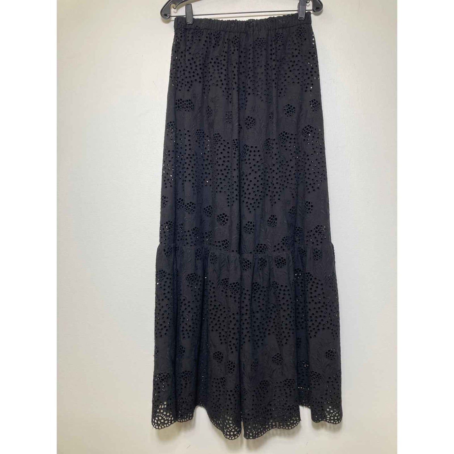 SPRWMN Black Eyelet Maxi Skirt Sz S