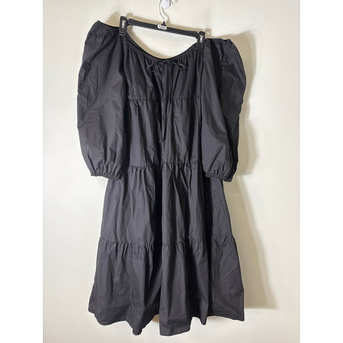 HYFVE Black Off The Shoulder Long Sleeve Midi Dress Sz L