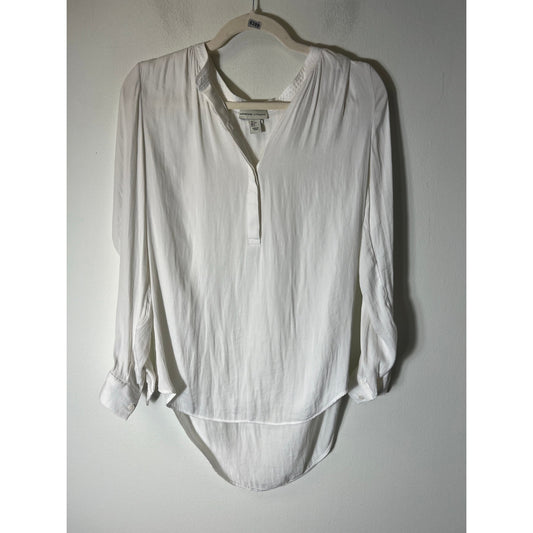 Adrienne Vittadini White Long Sleeve Blouse Sz S