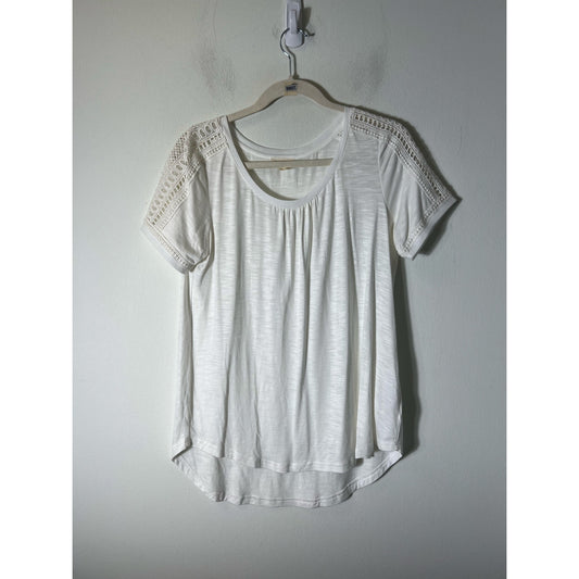 Meadow Rue Off White Short Sleeve Sz M
