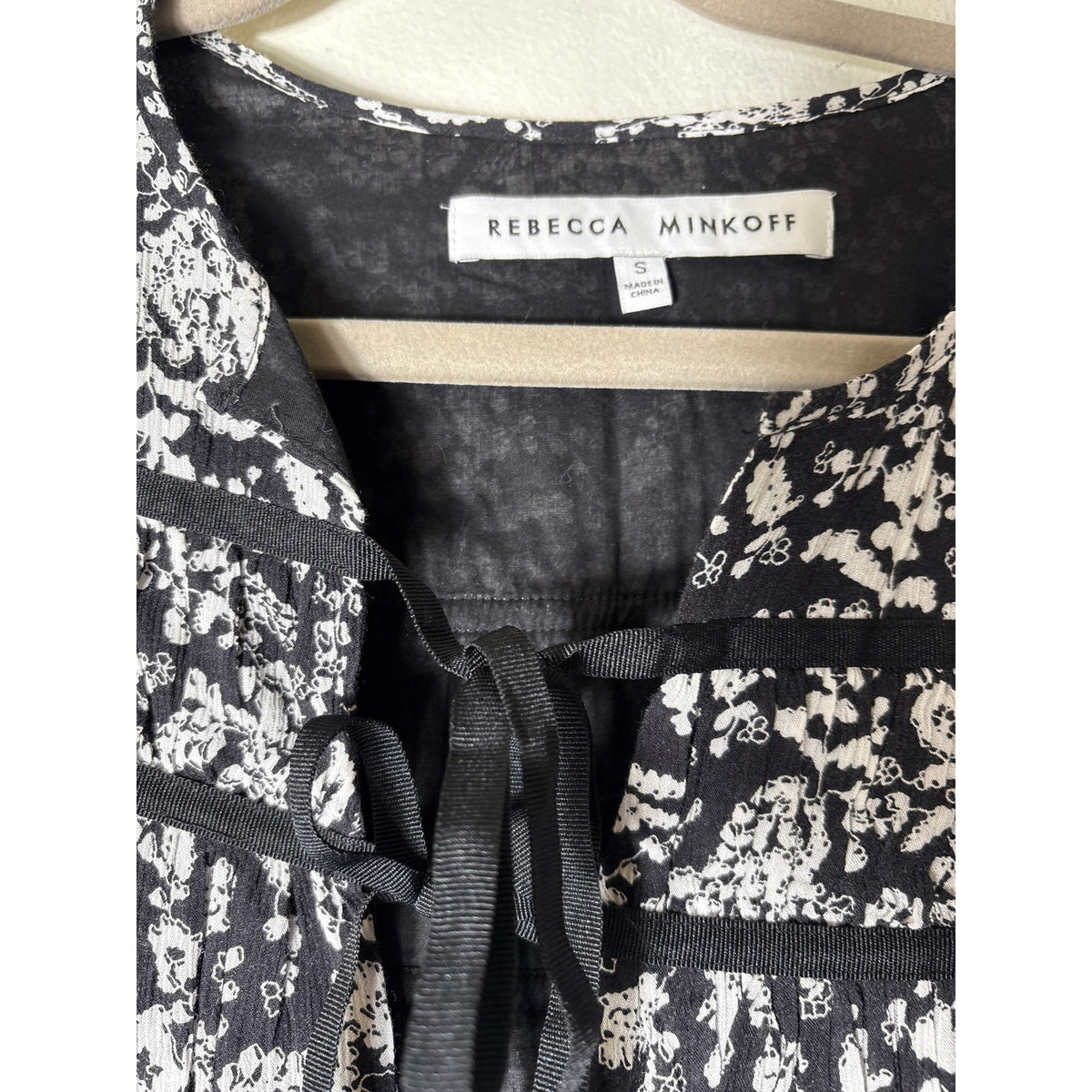 Rebecca Minkoff Black White Long Sleeve Top Sz S