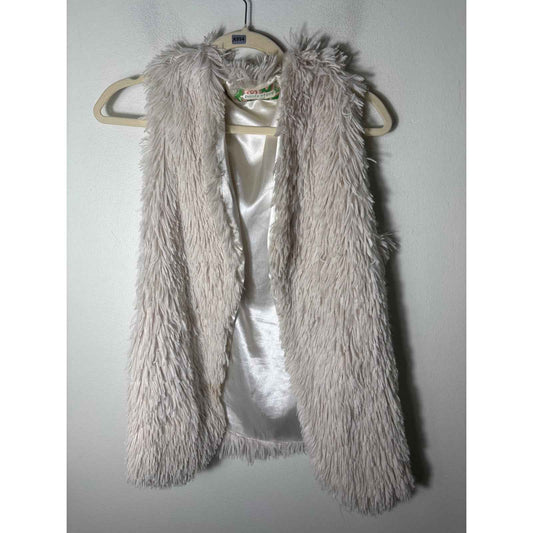 Pants Store Cream Shag Vest Sz One Size