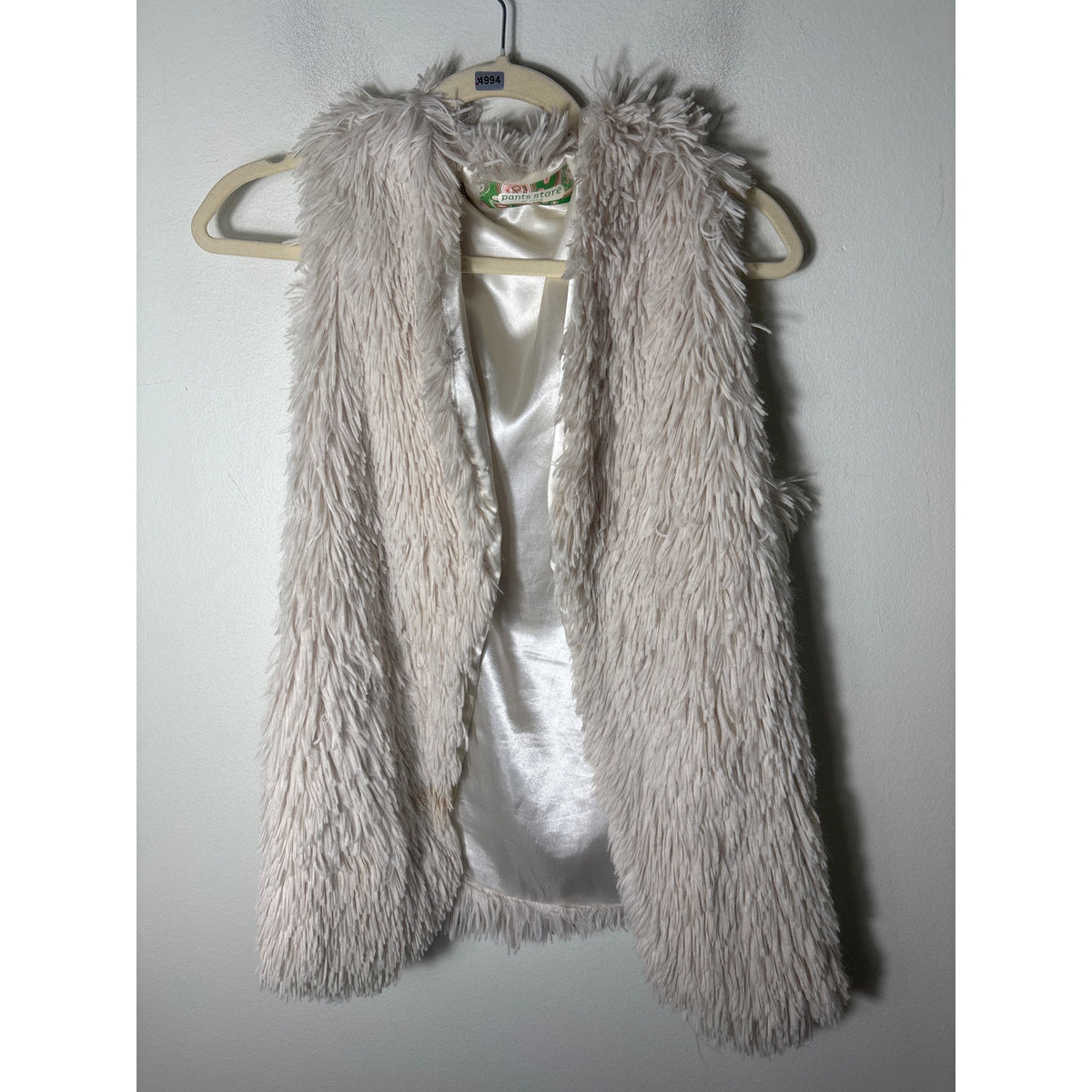 Pants Store Cream Shag Vest Sz One Size
