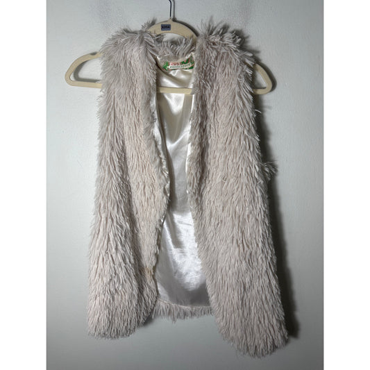 Pants Store Cream Shag Vest Sz One Size