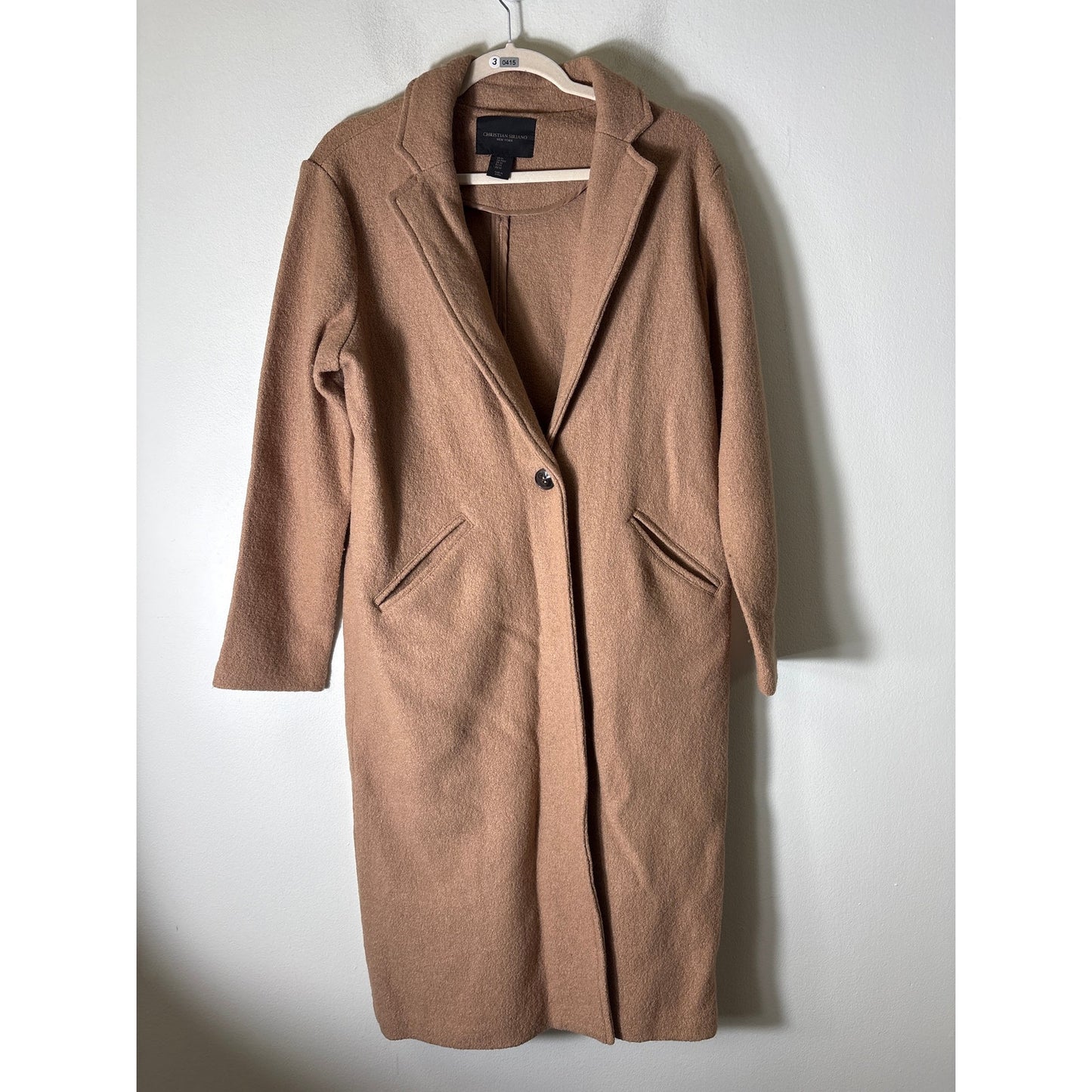 Christian Sirano Camel Boucle Coat Sz M