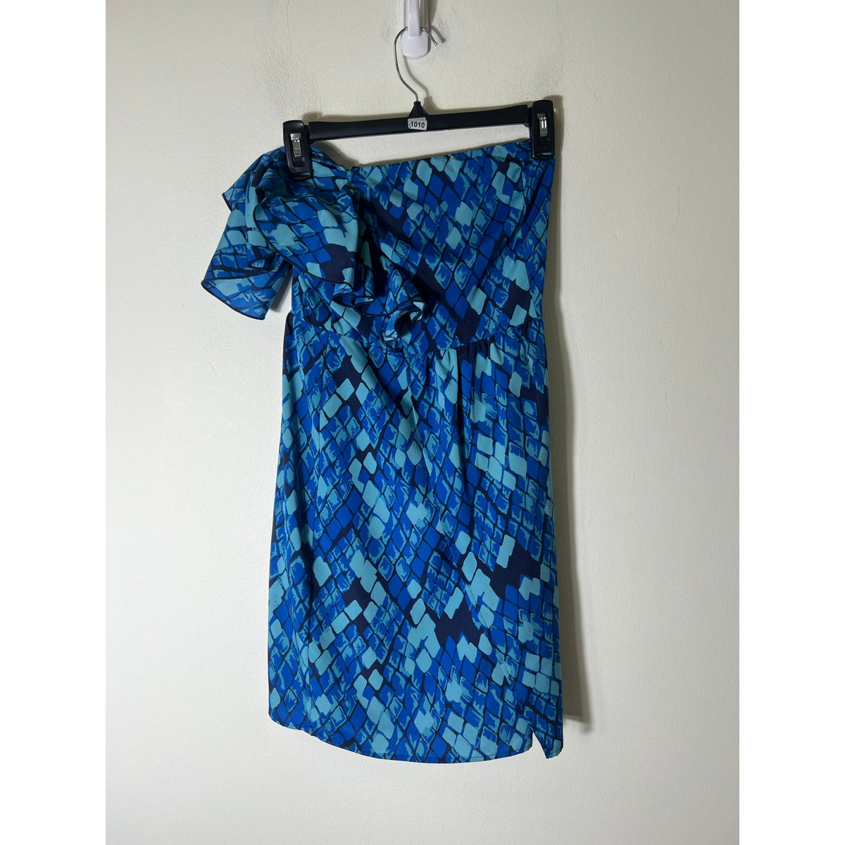 Ginanni Bini Blue One Shoulder Mini Dress Sz 0