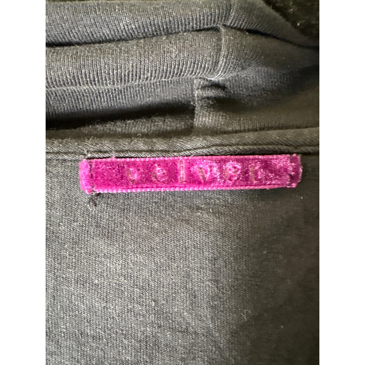 Velvet Black Tee Open Cardigan Sz OS