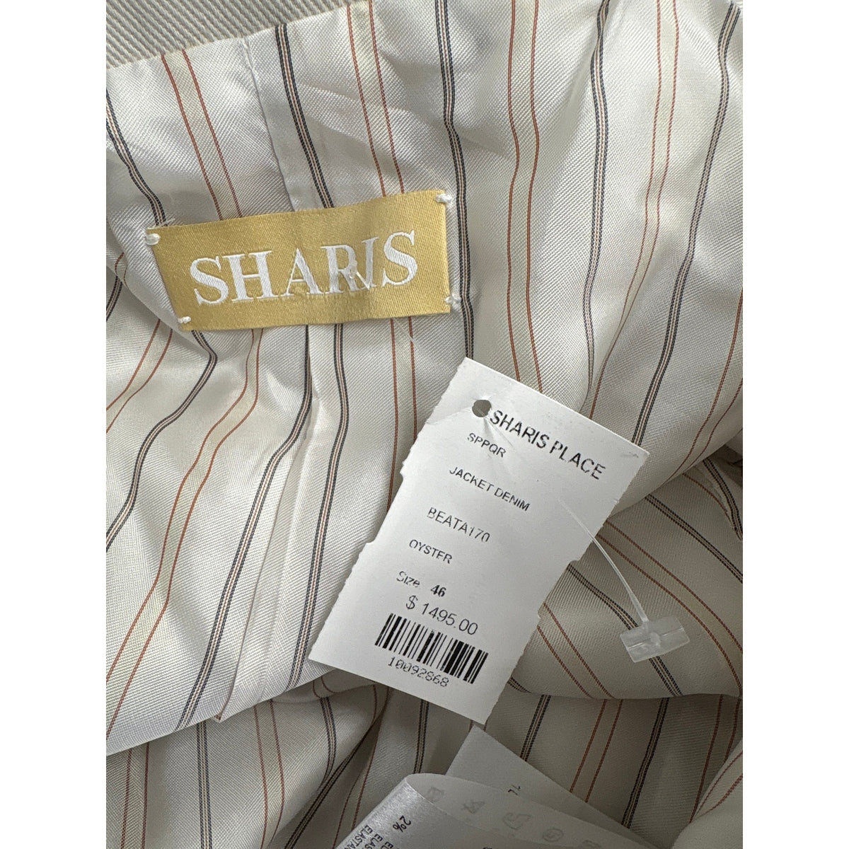 NWT Sharis Place Oyster Denim Jacket Sz 46