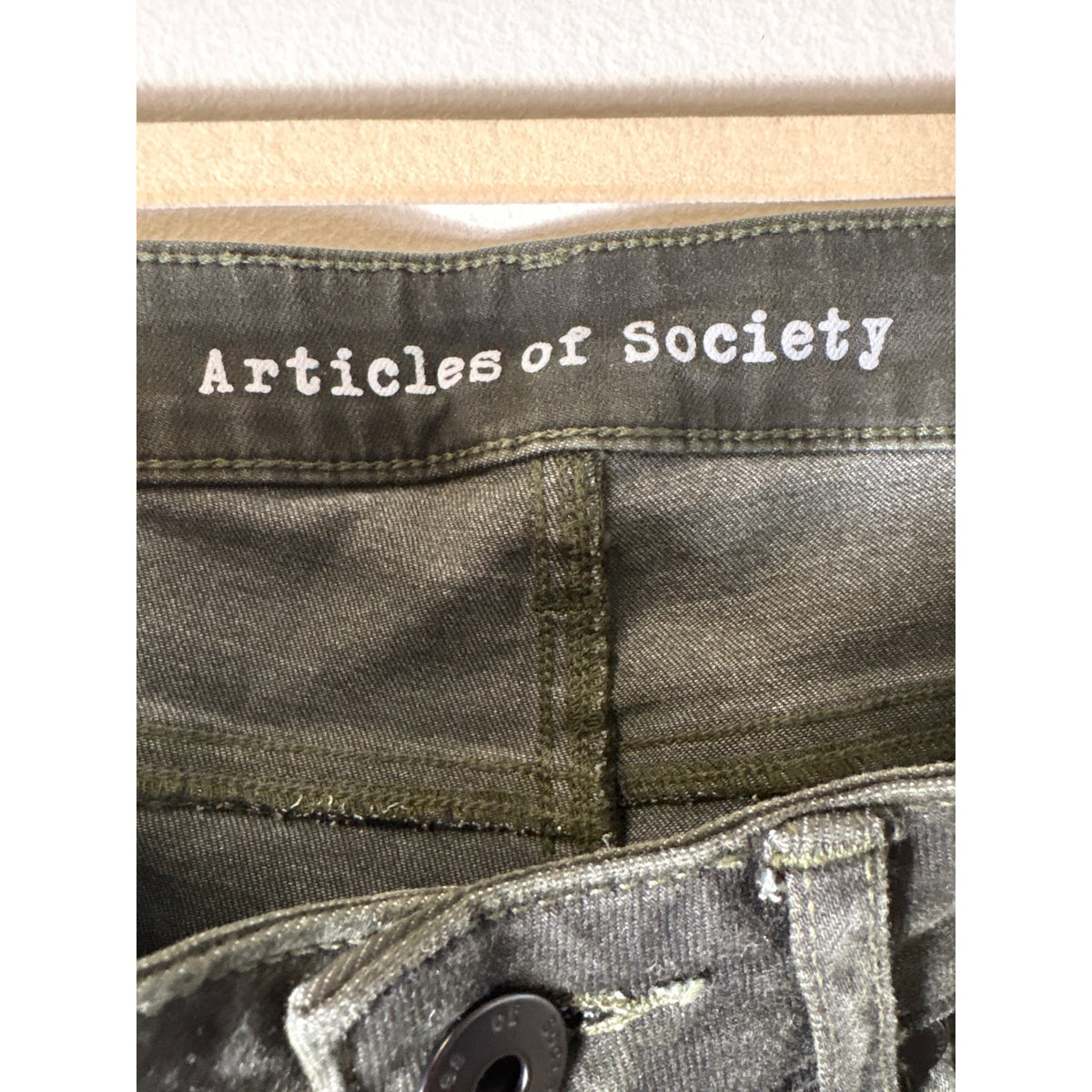 Articles of Society Dark Green Denim Sz 24
