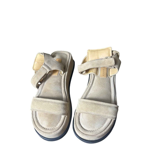 Brochu Walker Brown Suede Platform Sandals sz 9