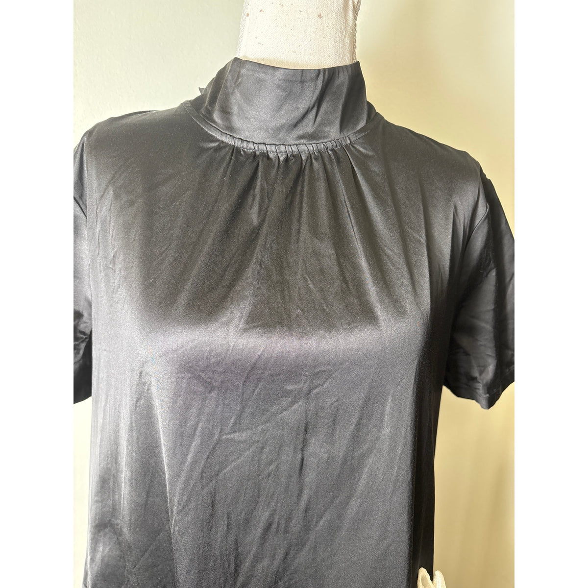 STAUD Ilana Black Short Sleeve Mini Dress Sz L