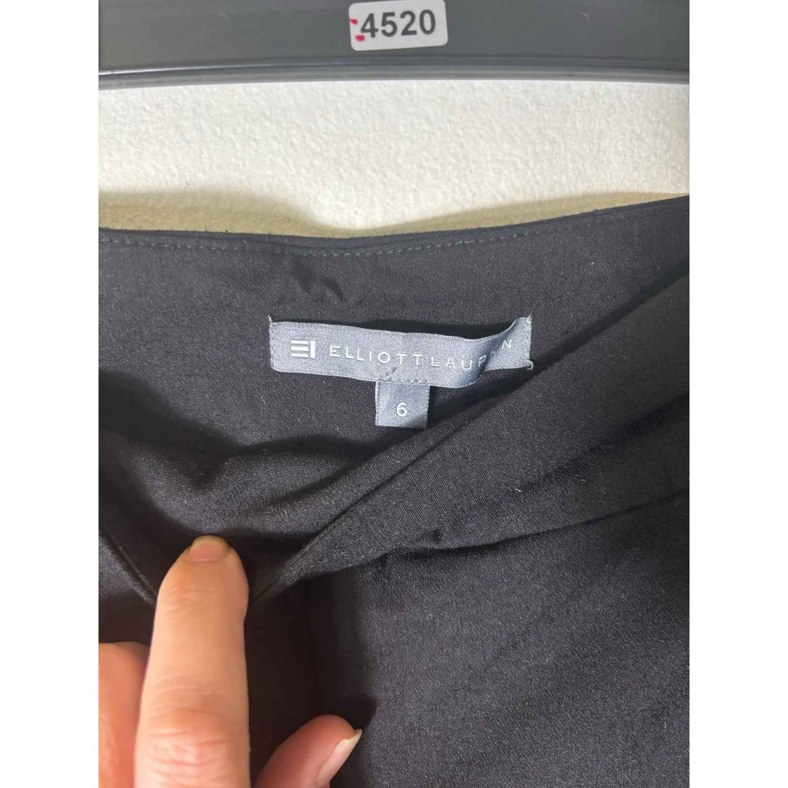 Elliott Lauren Black Flat Front Pants Sz 6