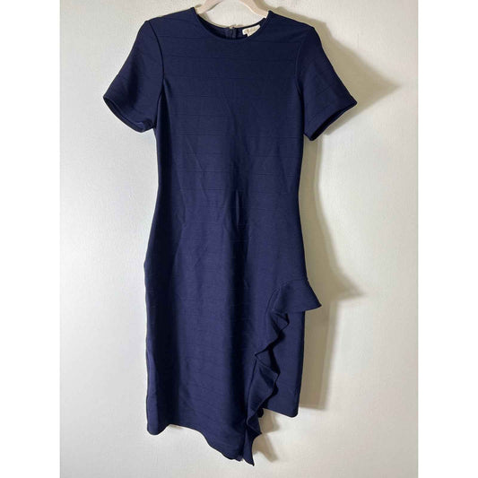 Shoshanna Navy Blue Short Sleeve Body Con Midi Dress Sz 6
