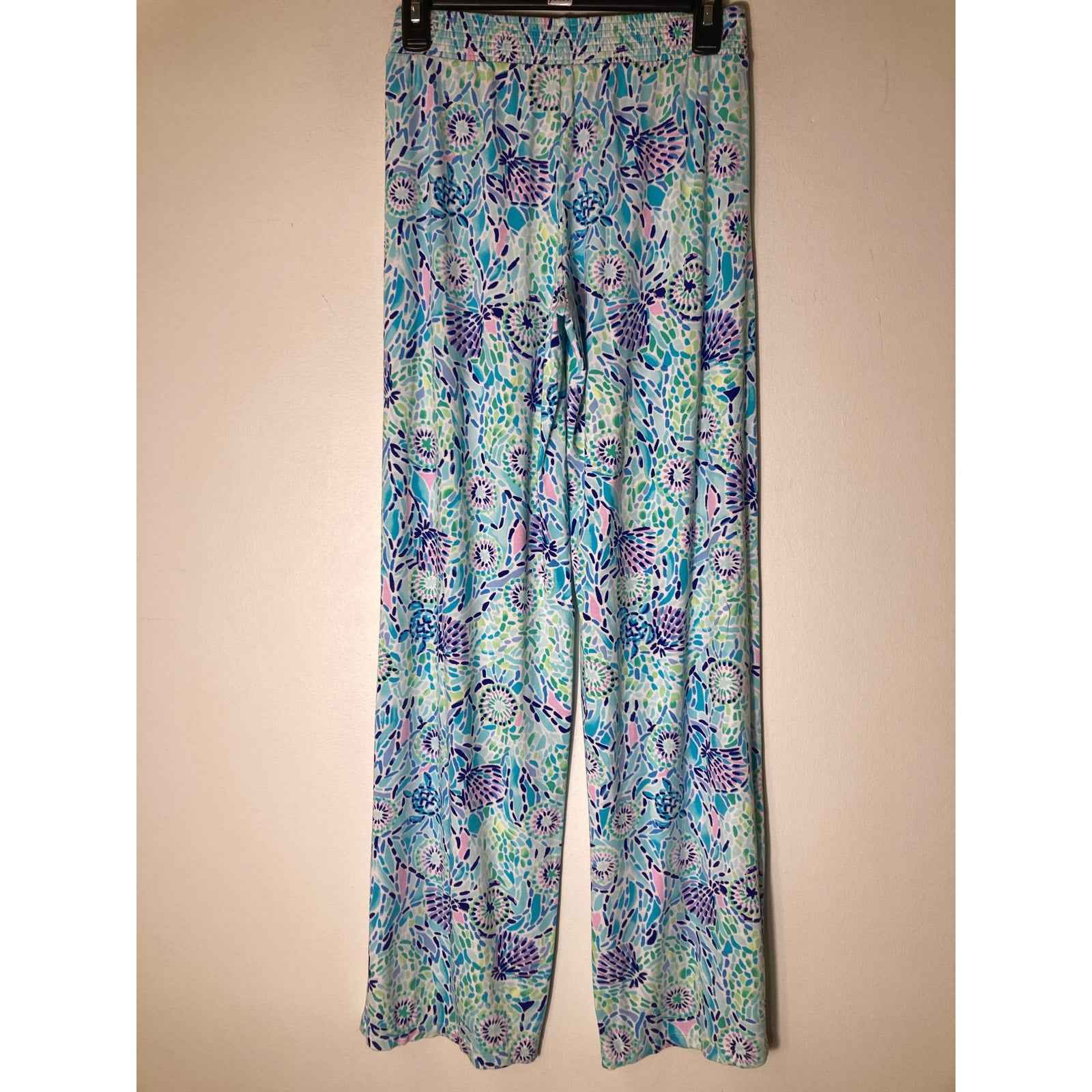 Lilly Pulitzer Light Blue Print Pull On Lounge Wear Pants Sz XS