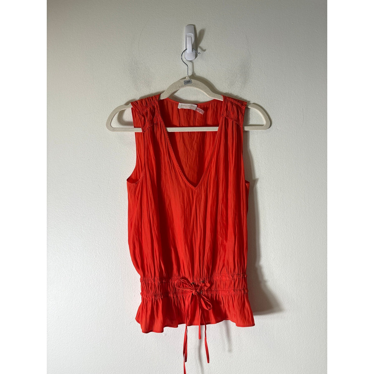 Ramy Brook Orange Waist Gathered Sleeveless Top Sz XS