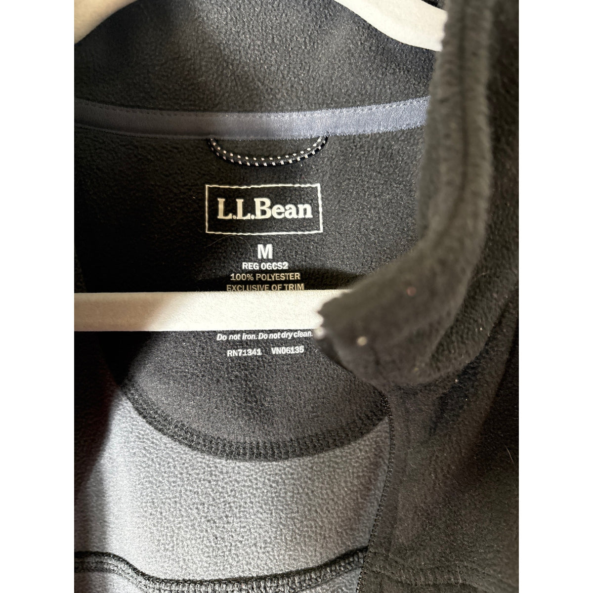 Men's L.L. Bean Black Sleeveless Fleece Vest Sz M