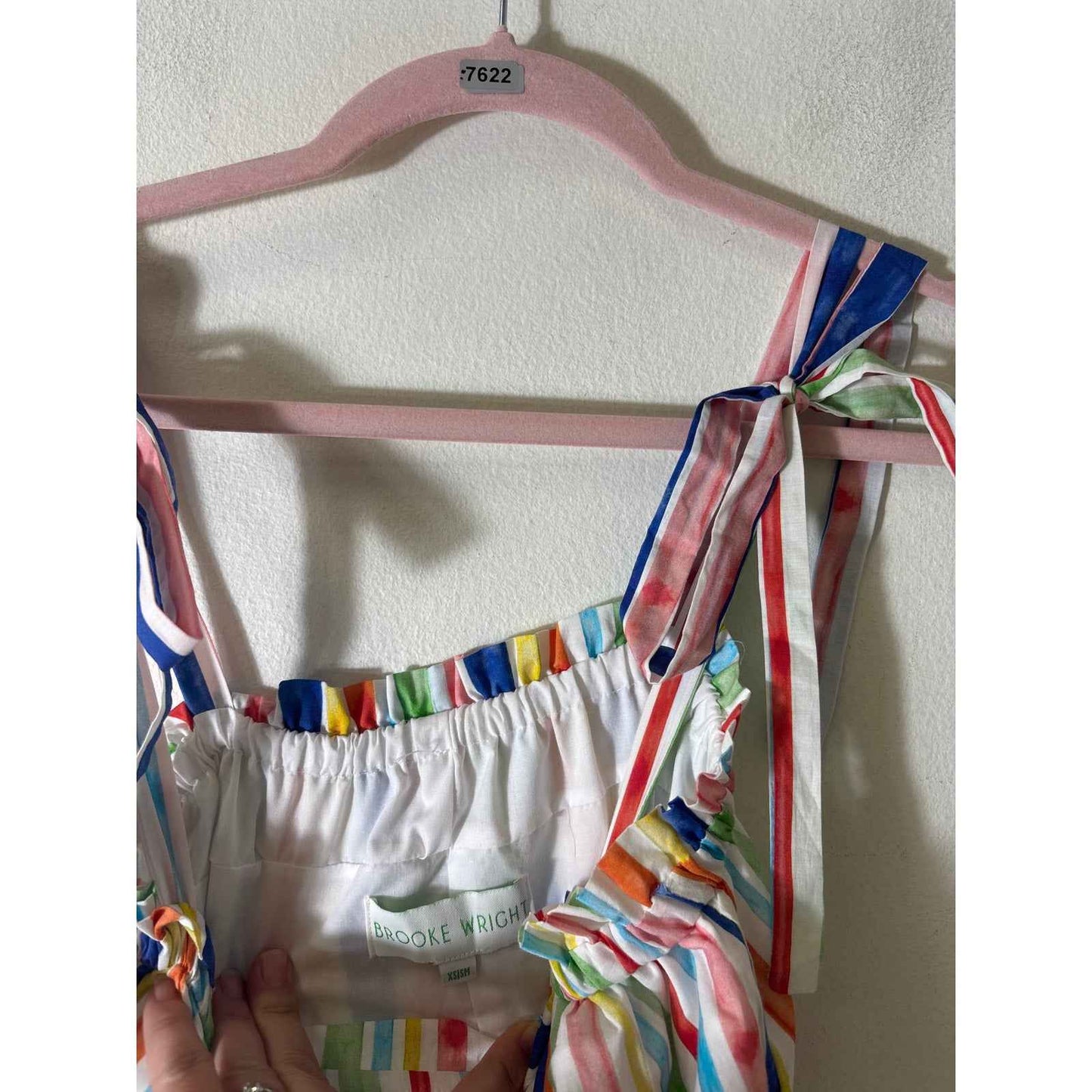 Brooke Wright Multi Color Stripe Midi Dress Sz XS/S