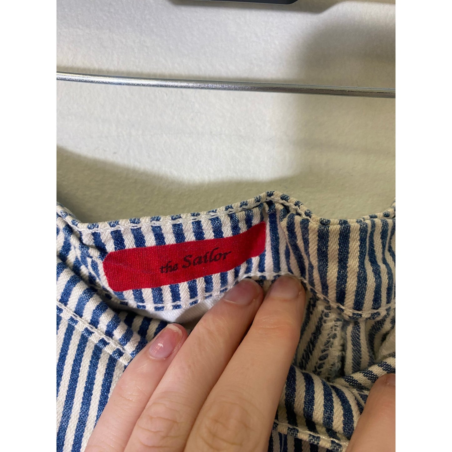 AG The Sailor Blue White Wide Leg Pants Sz 28R
