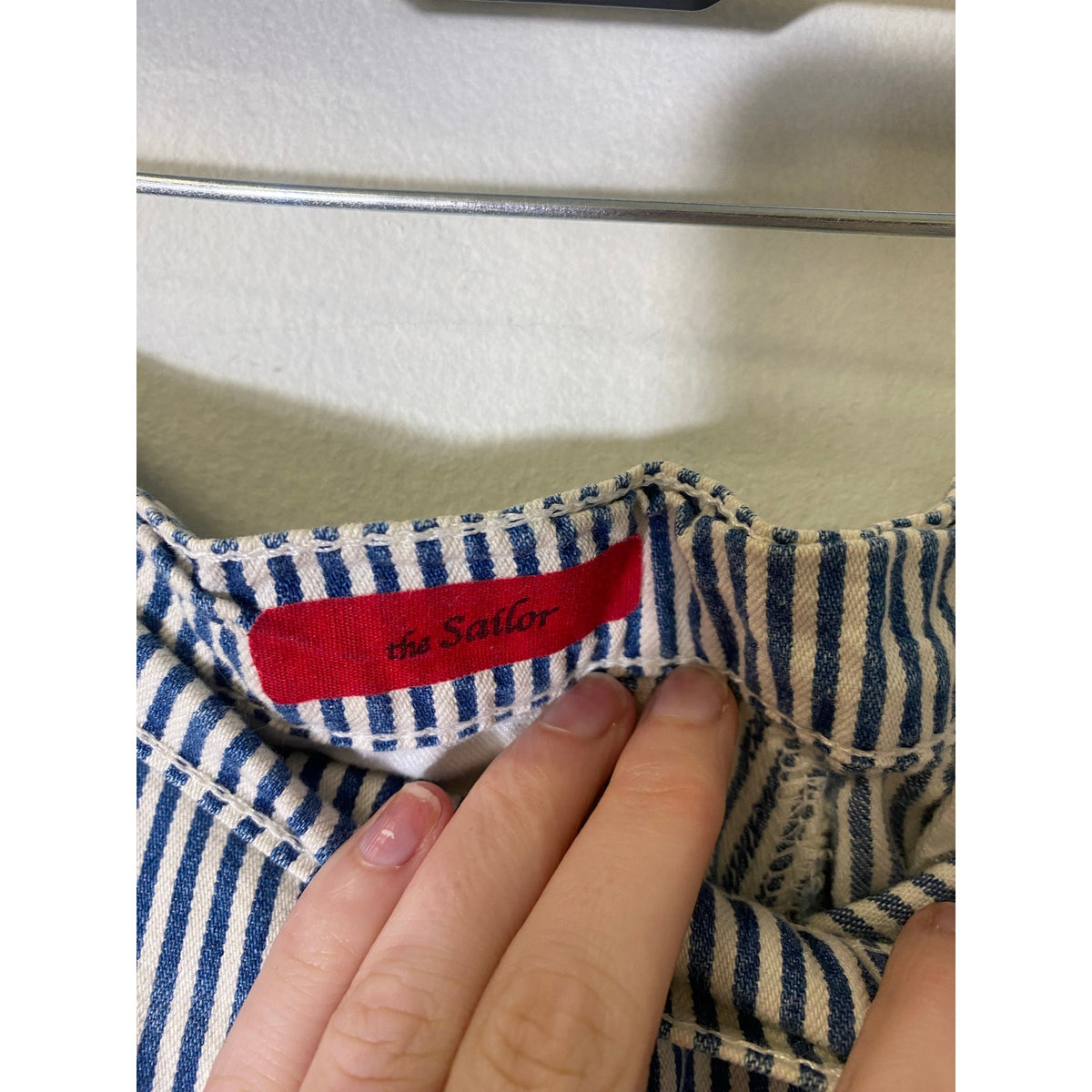 AG The Sailor Blue White Wide Leg Pants Sz 28R
