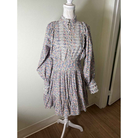 by TiMo Pink and Blue Mini Floral Dress Sz L