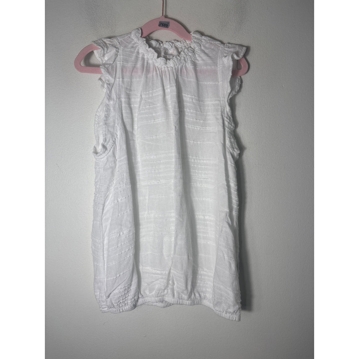 Girls Bella Dahl White Flutter Sleeve Top Sz 14