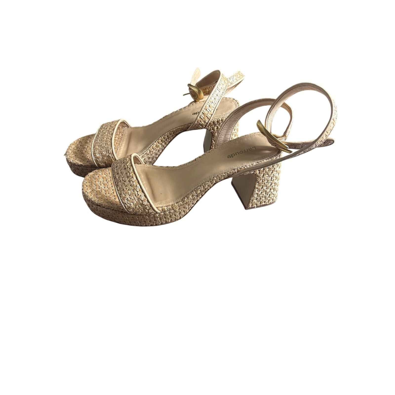Larroude Woven Heel Sandals Sz 8.5