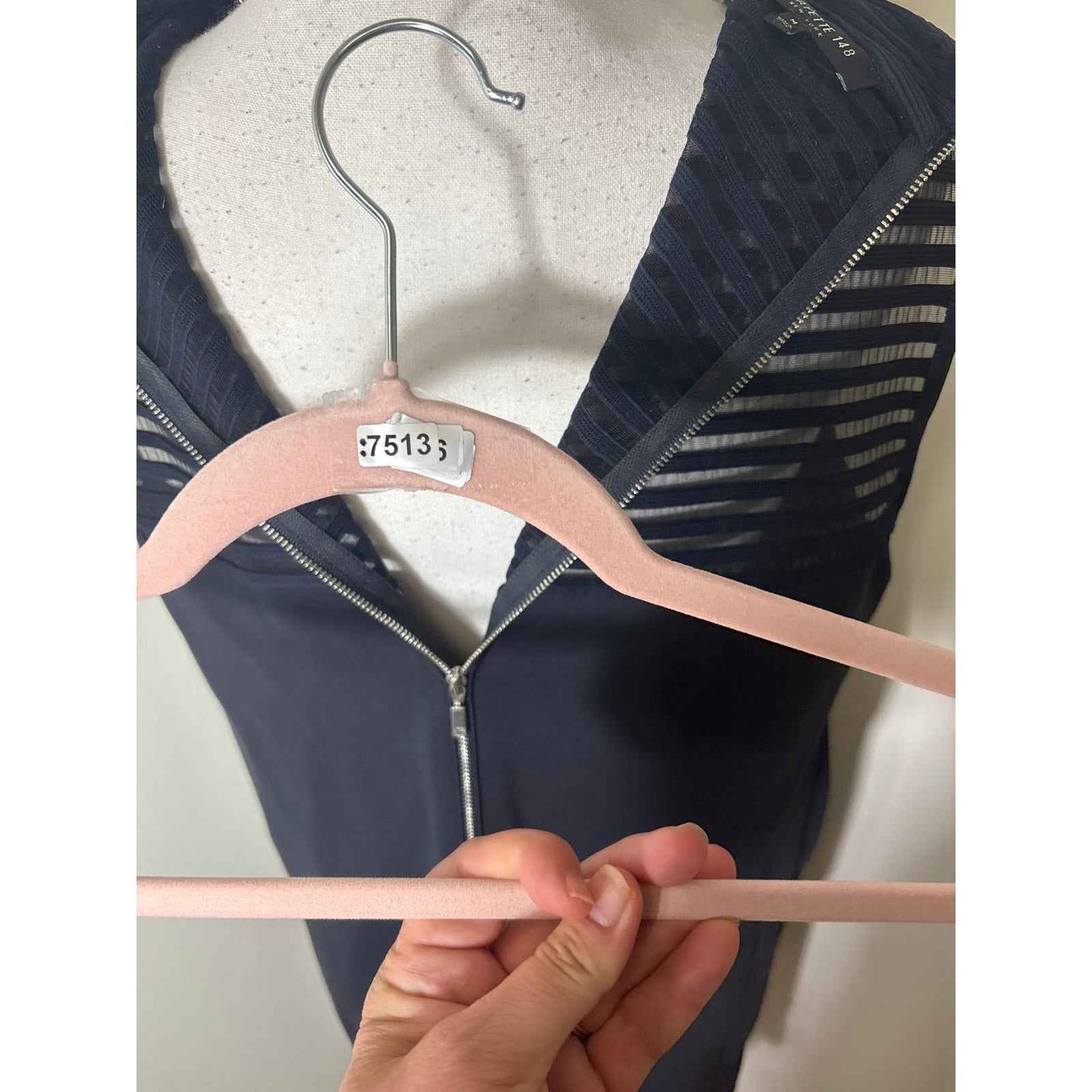Lafayette 148 Navy Shift Dress Sz M