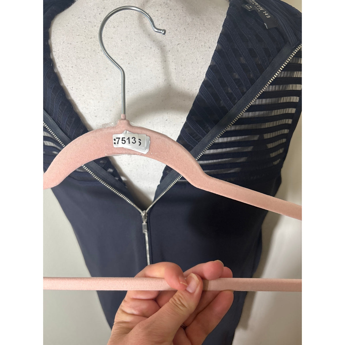 Lafayette 148 Navy Shift Dress Sz M