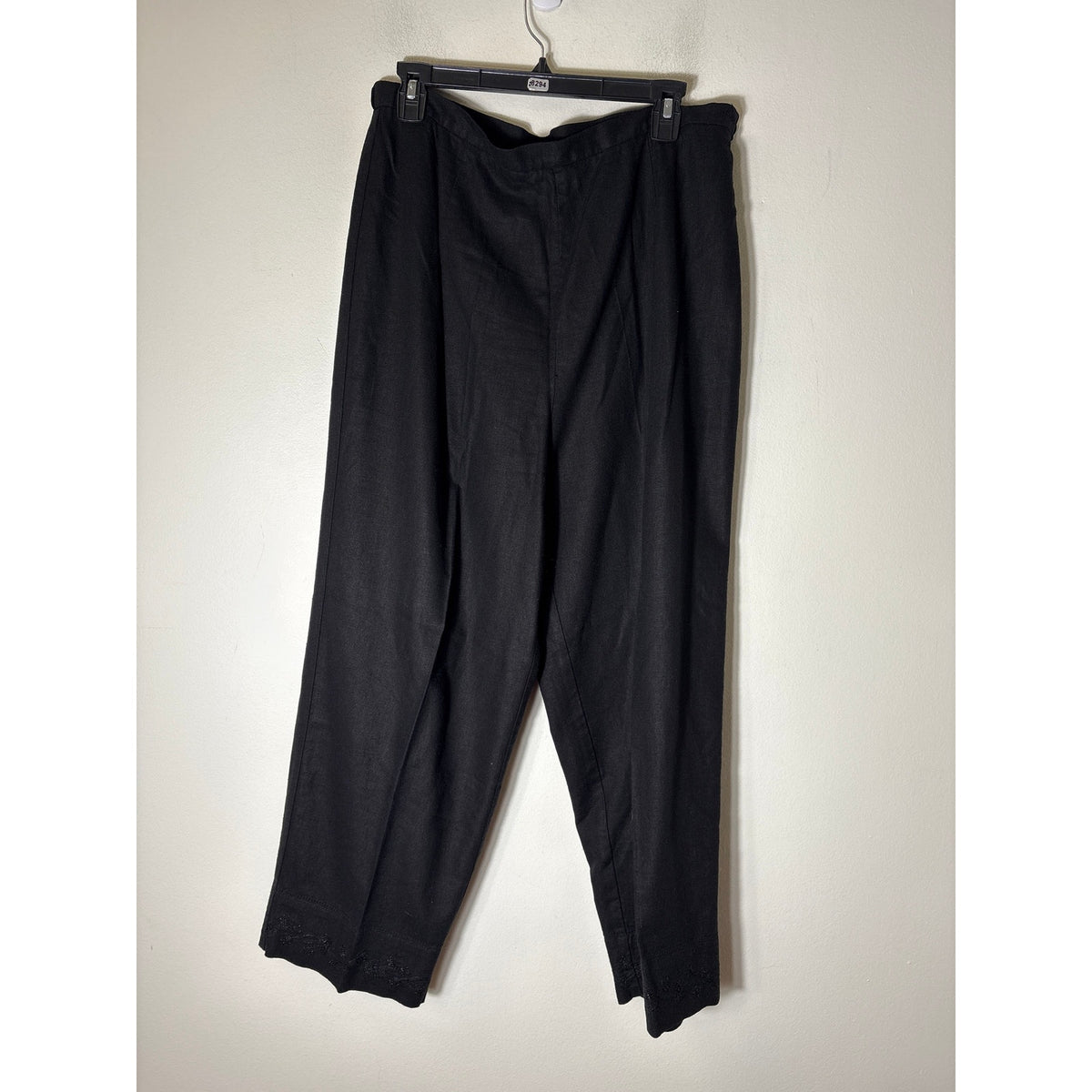 Talbots Black Linen Size Zip/Button 16