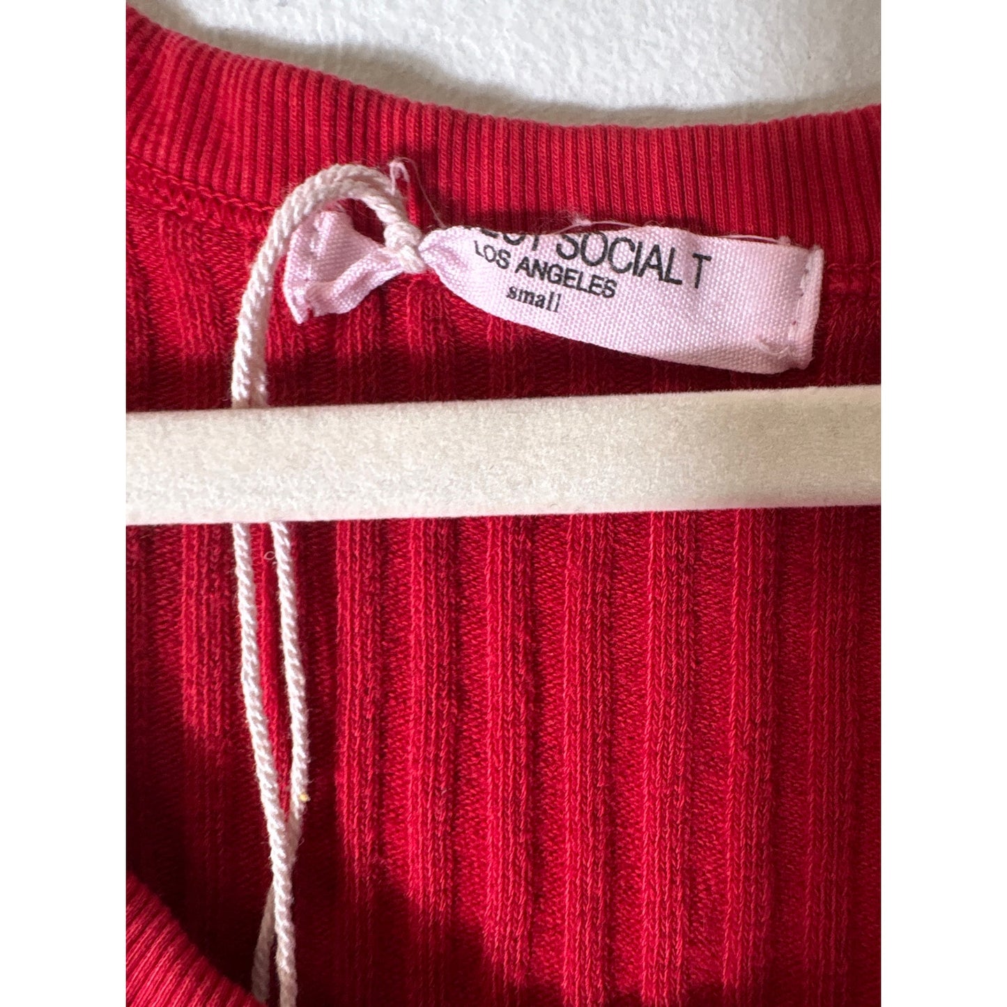 Project Social T Red Ribbed Sweater Tank Sz S