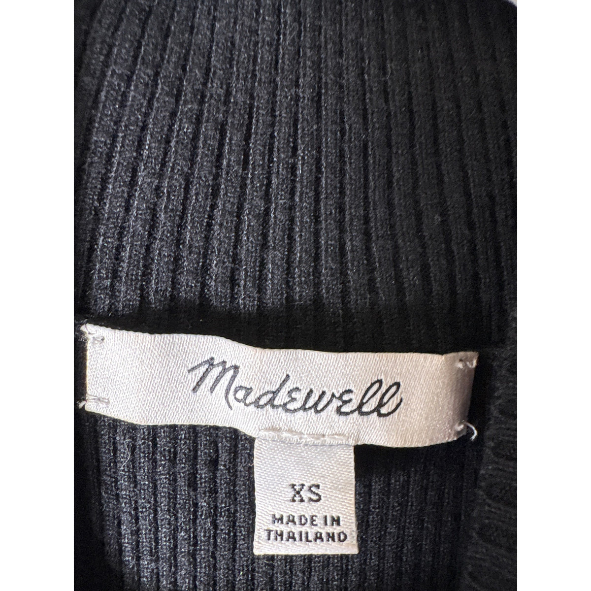 Madewell Black Mock Neck Ribbed Sleeveless Shirt Sz XS