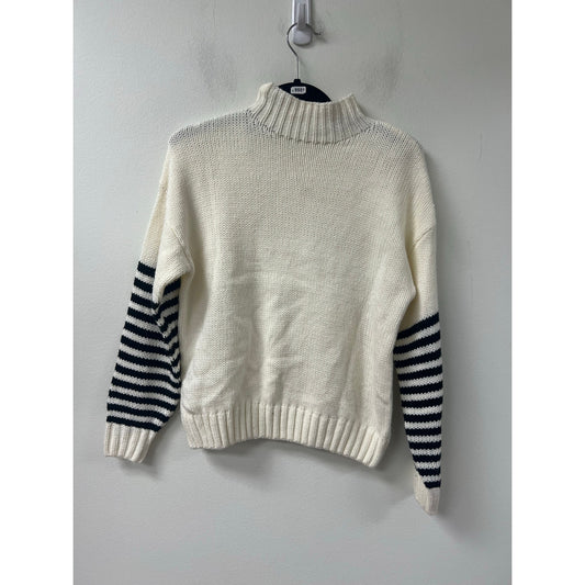 Elodie White and Black Stripe Sweater Sz XS