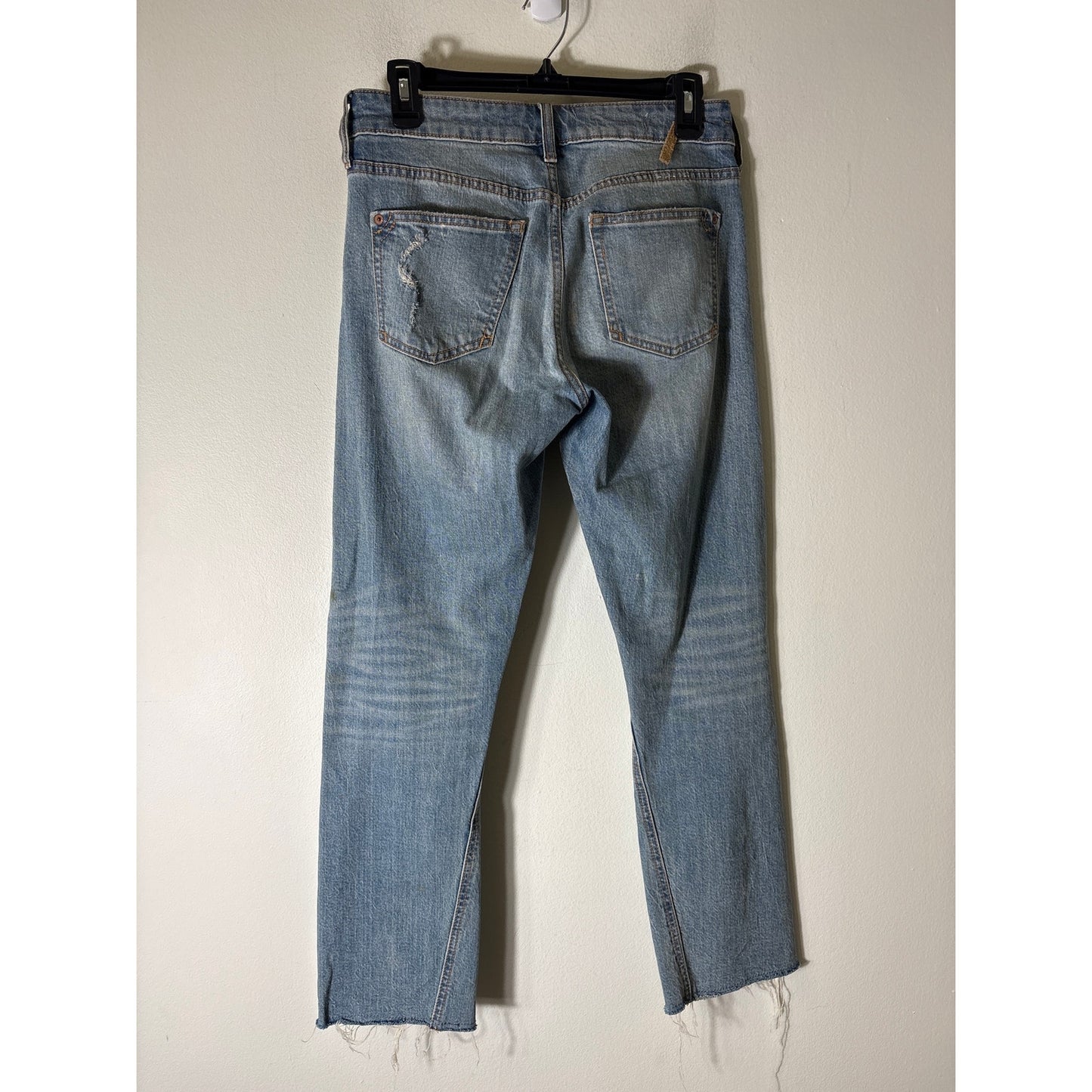 Pilcro Letterpress Ripped Vintage Wash Raw Hemline Denim Sz 25