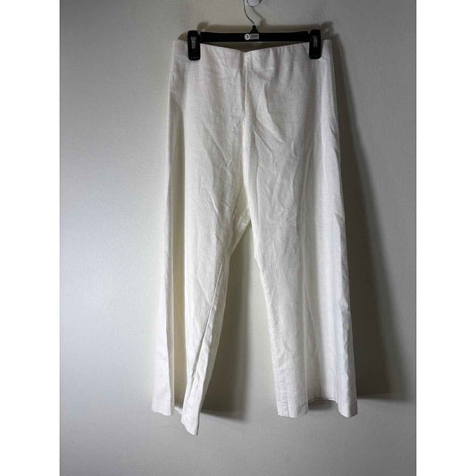 Equestrian Eggshell White Wide Leg Pull On Pants Sz 6
